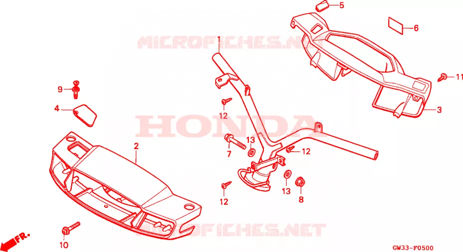 GUIDON - CARENAGE Honda SCOOTER 90 YUPY 1992  NH90M