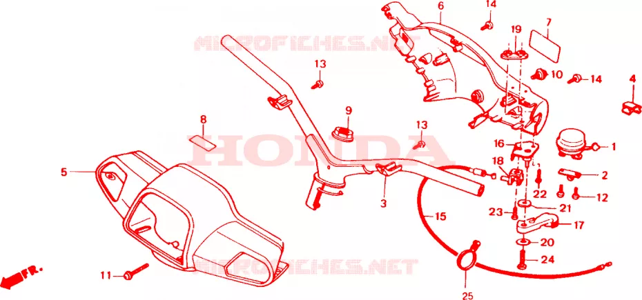 GUIDON - CARENAGE Honda SCOOTER 50 VISION 1989  SA50SJ