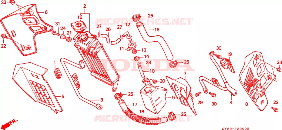 RADIATEUR Honda MOTO 75 CRM 1990  CRM75RL