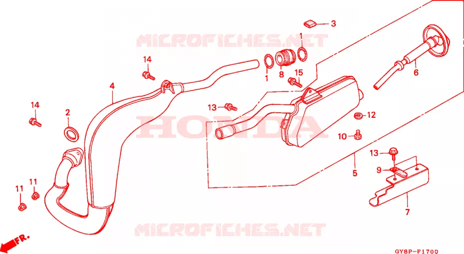 ECHAPPEMENT Honda MOTO 50 CRM 1994  CRM50RR