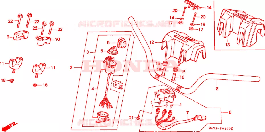 GUIDON - CARENAGE Honda ATV 350 FOURTRAX 1987  TRX350H