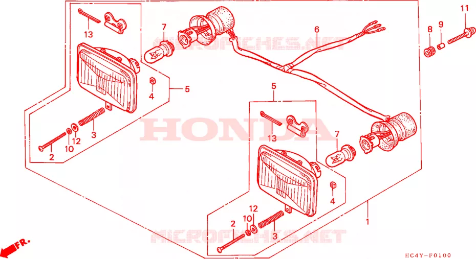 PHARE Honda ATV 300 FOURTRAX 1994  TRX300FWR