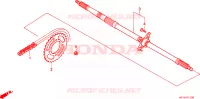 ARBRE DE ROUE ARRIERE   CHAINE SECONDAIRE pour Honda TRX 200 FOURTRAX D de 1997