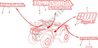 AUTOCOLLANTS pour Honda TRX 200 FOURTRAX D de 1997