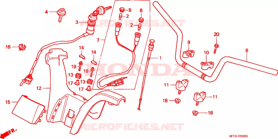 GUIDON Honda ATV 200 FOURTRAX 1997  TRX200DV