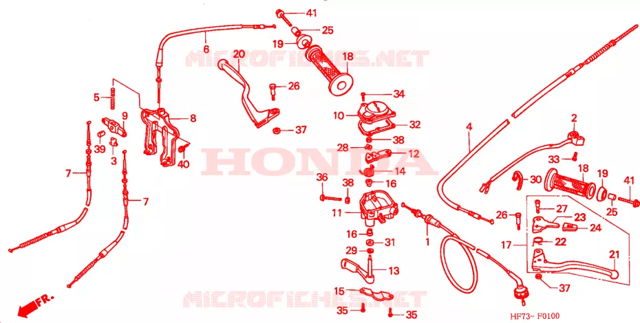 LEVIER DE GUIDON - CABLE - COMMODO Honda ATV 90 FOURTRAX 2005  TRX905