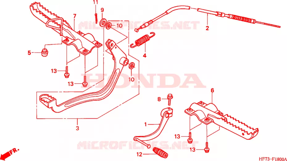 REPOSE PIED Honda ATV 90 FOURTRAX 2001  TRX901