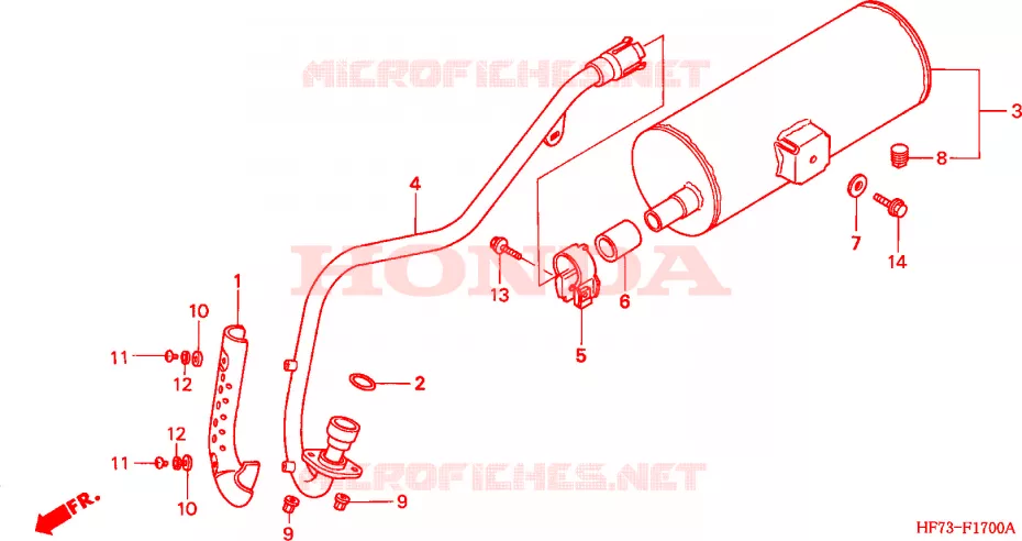 SILENCIEUX D'ECHAPPEMENT Honda ATV 90 FOURTRAX 2004  TRX904