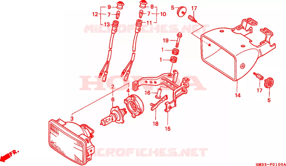 PHARE Honda ATV 300 FOURTRAX 1996  TRX300EXT