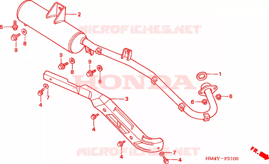 SILENCIEUX D'ECHAPPEMENT Honda ATV 300 FOURTRAX 2000  TRX300Y