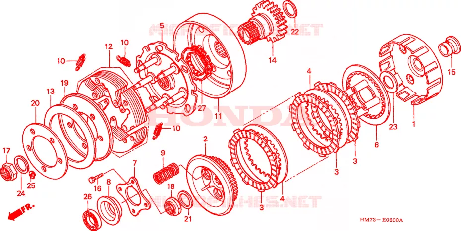 EMBRAYAGE Honda ATV 400 FOURTRAX 1996  TRX400FWT