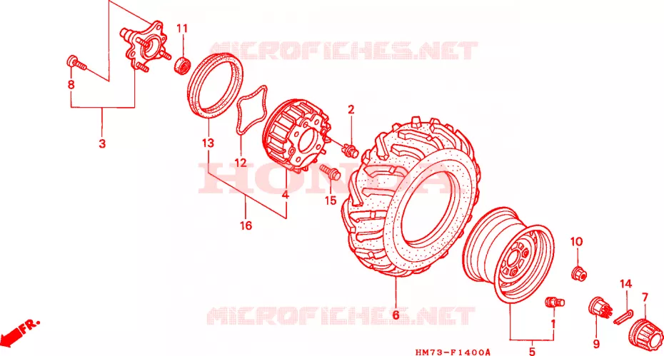 ROUE AVANT Honda ATV 400 FOURTRAX 2000  TRX400FWY