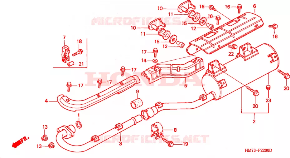 SILENCIEUX D'ECHAPPEMENT Honda ATV 400 FOURTRAX 1999  TRX400FWX