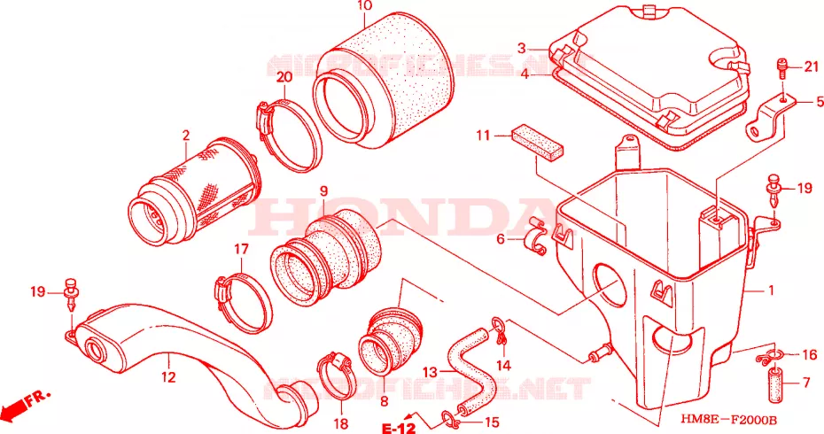FILTRE A AIR Honda ATV 250 FOURTRAX 2002  TRX250TM2