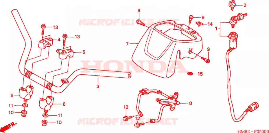 GUIDON (U) Honda ATV 250 FOURTRAX 2002  TRX250TE2