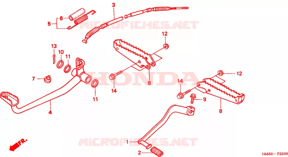 PEDALE - REPOSE PIED Honda ATV 250 FOURTRAX 1999  TRX250X