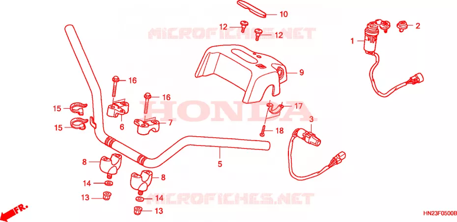 GUIDON Honda ATV 500 FOURTRAX 2001  TRX500FA1