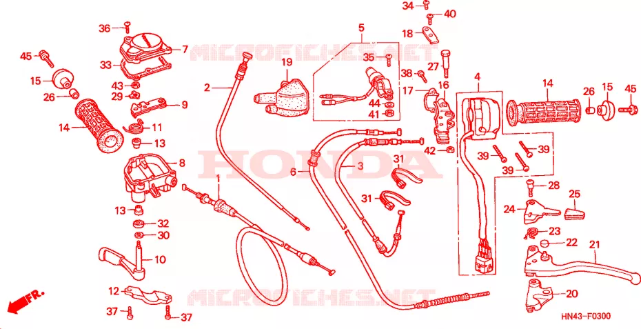 CABLES - COMMODOS Honda ATV 350 FOURTRAX 2001  TRX350FE1