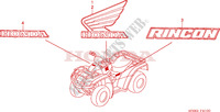 AUTOCOLLANTS pour Honda FOURTRAX 650 RINCON de 2005