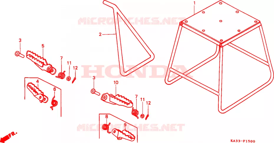 BEQUILLE - REPOSE PIEDS Honda MOTO 125 CR 1987  CR125RH