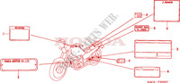 ETIQUETTE DE PRECAUTIONS pour Honda CB 250 TWO FIFTY PAYO de 1994