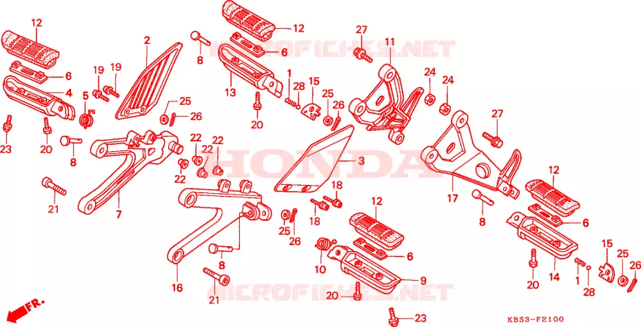REPOSE PIED Honda MOTO 125 NSR 1998  NSR125RW