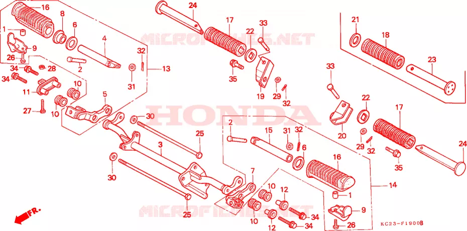 REPOSE PIED Honda MOTO 125 CM 1987  CM125CF