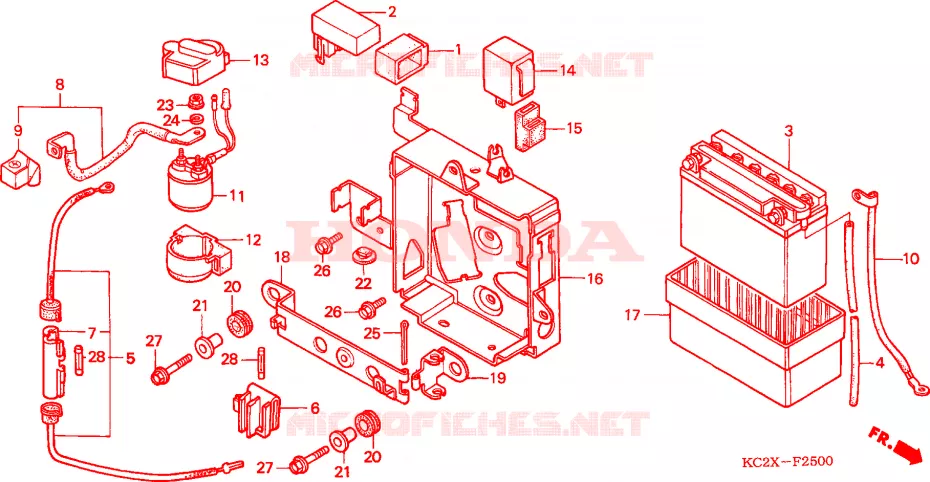 BATTERIE Honda MOTO 125 CM 2000  CM125CX