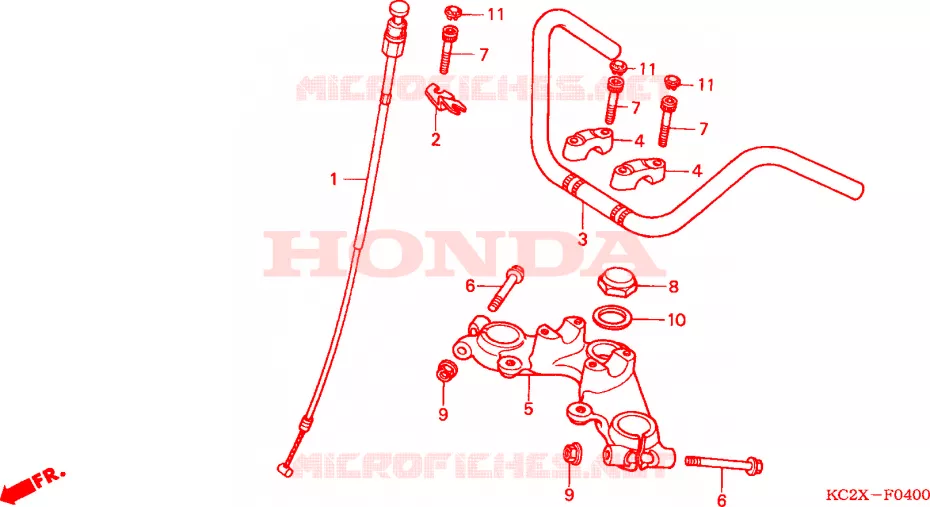 GUIDON - TE DE FOURCHE Honda MOTO 125 CM 2000  CM125CX