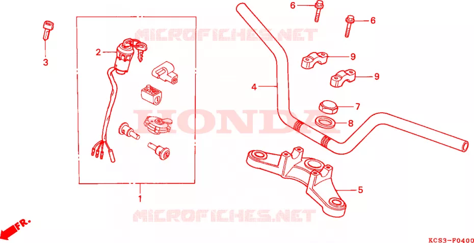 GUIDON - TE DE FOURCHE Honda MOTO 125 CG 1993  CG125P