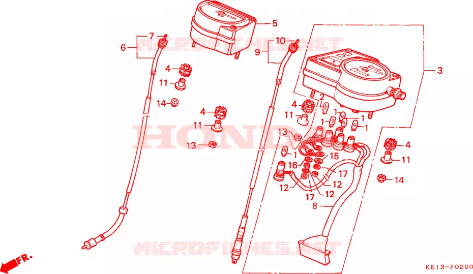 COMPTEUR Honda MOTO 200 MTX 1985  MTX200RWF