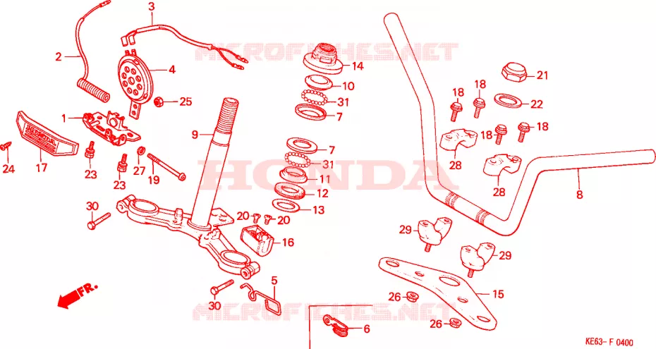 GUIDON - TE DE FOURCHE Honda MOTO 100 other-models 1983  H100SD