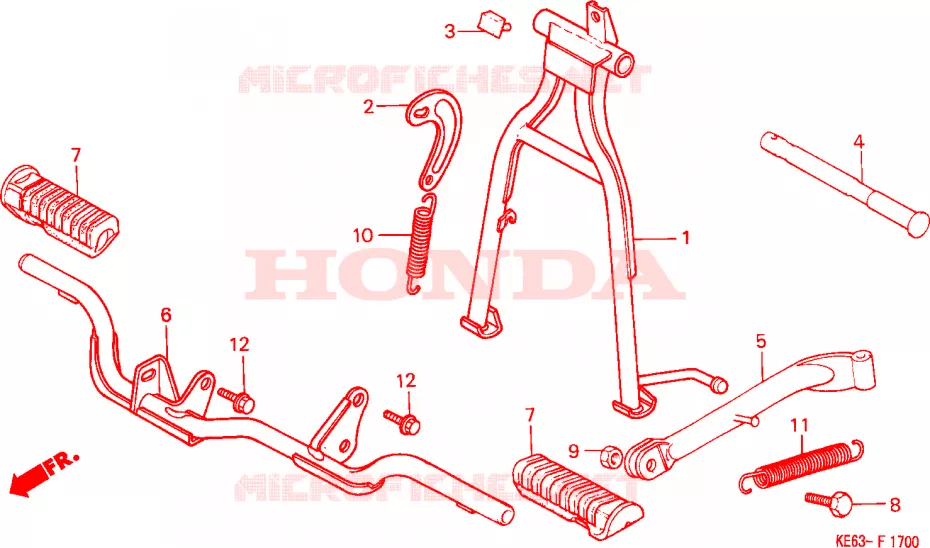 REPOSE PIED - BEQUILLE Honda MOTO 100 other-models 1985  H100SD