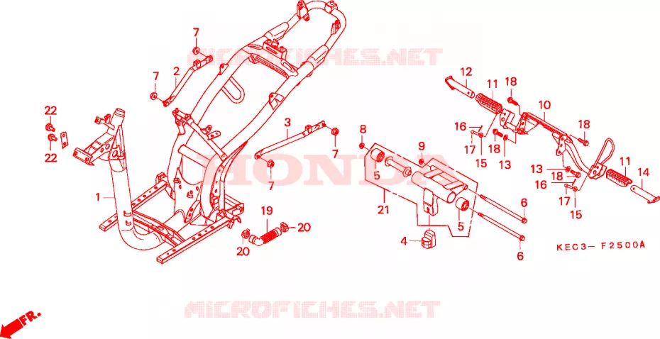CADRE Honda SCOOTER 100 SH 2000  SH100Y