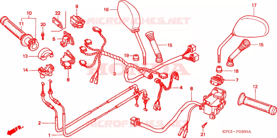 COMMODO - LEVIER - CABLE Honda SCOOTER 250 FORSIGHT 2001  FES2501