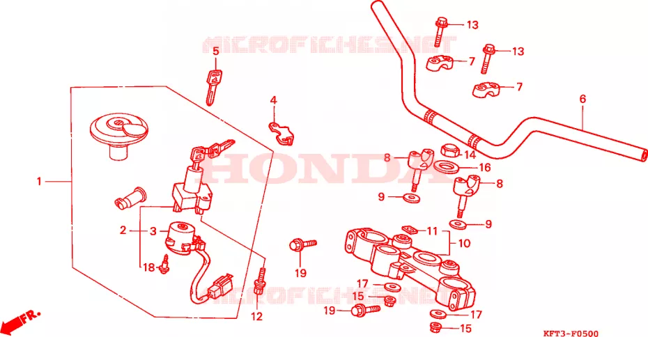 GUIDON - TE DE FOURCHE Honda MOTO 125 CLR 1998  CLR125W