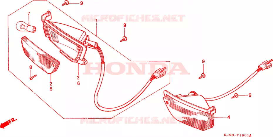 CLIGNOTANT(CH125J/L/M/N/P/R) Honda SCOOTER 125 SPACY 1991  CH125M