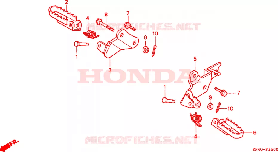 REPOSE PIED Honda MOTO 100 XR 1993  XR100RP