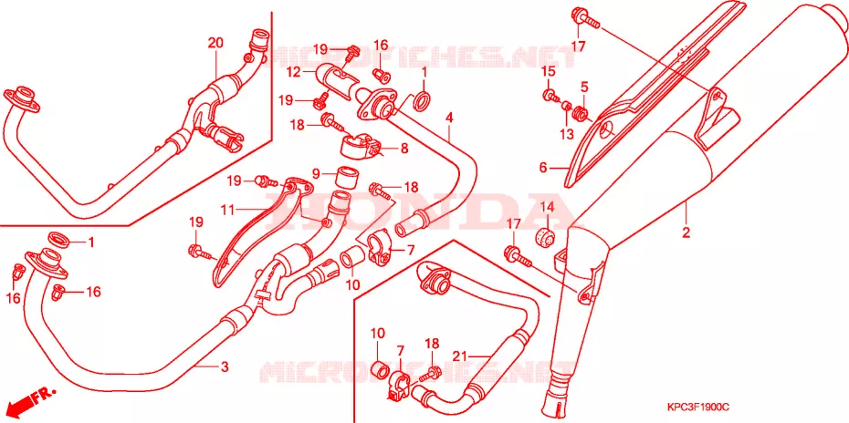 SILENCIEUX D'ECHAPPEMENT  Honda MOTO 125 VARADERO 2004  XL125V4