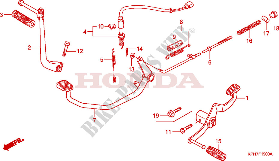 PEDALE   KICK pour Honda INNOVA 125 de 2004