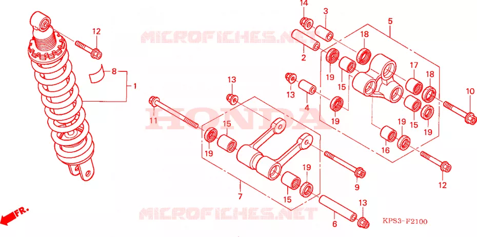 AMORTISSEUR ARRIERE Honda MOTO 230 CRF 2003  CRF230F3