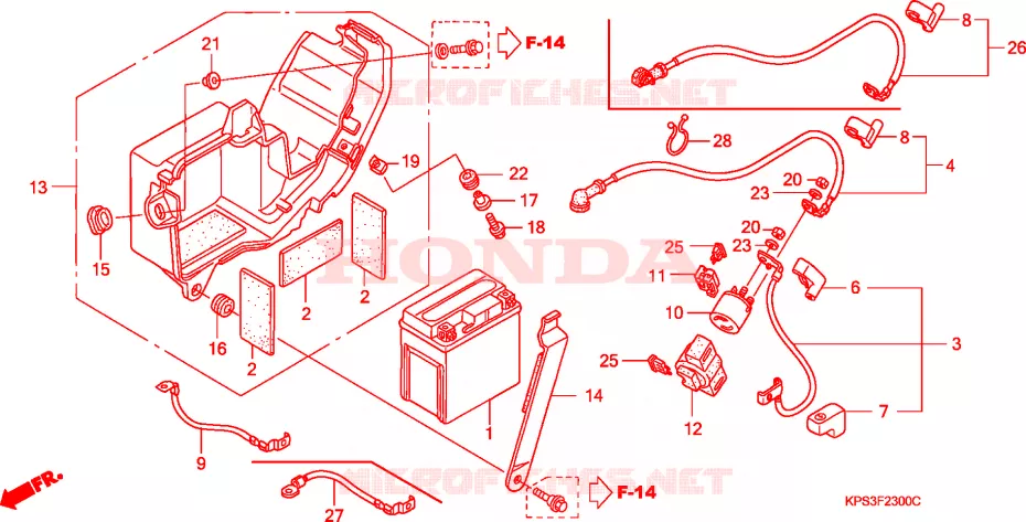 BATTERIE Honda MOTO 230 CRF 2010  CRF230F9