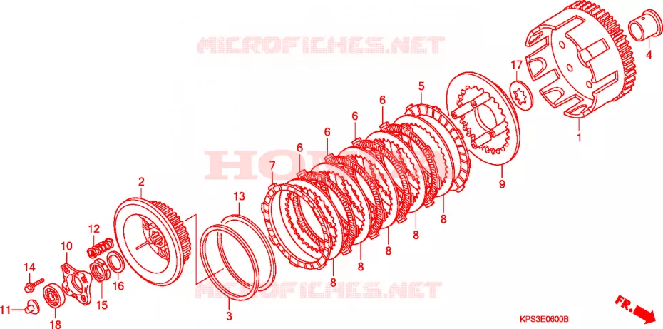 EMBRAYAGE Honda MOTO 230 CRF 2004  CRF230F4