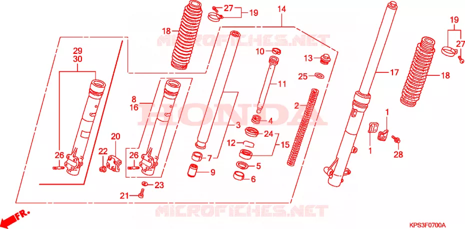 FOURCHE Honda MOTO 230 CRF 2003  CRF230F3