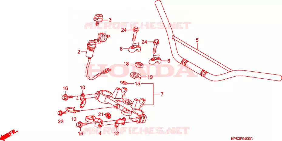 GUIDON - TE DE FOURCHE Honda MOTO 230 CRF 2008  CRF230F8