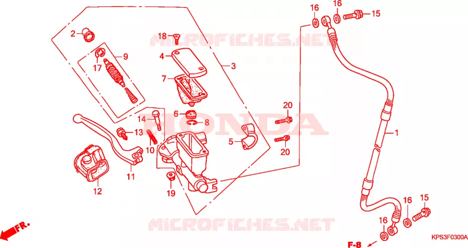 MAITRE CYLINDRE DE FREIN AVANT Honda MOTO 230 CRF 2003  CRF230F3