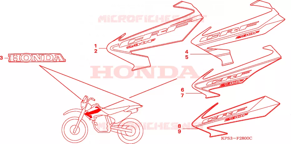 RAYURE/MARQUE  Honda MOTO 230 CRF 2004  CRF230F4