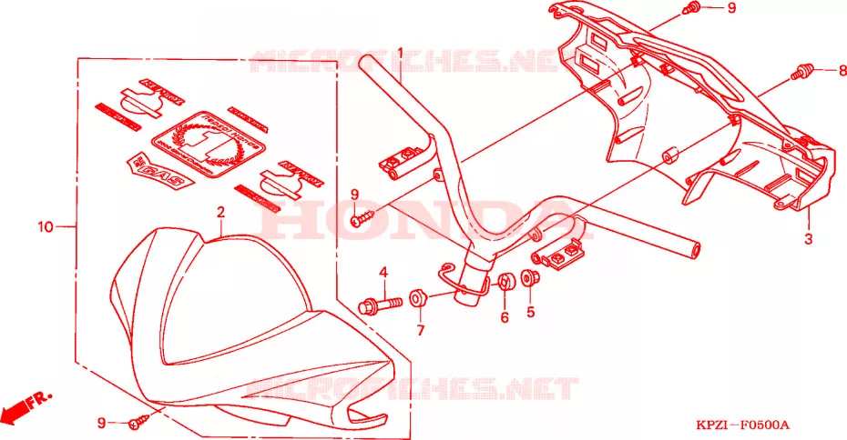GUIDON - CARENAGE Honda SCOOTER 150 DYLAN 2005  SES1504