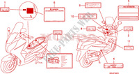 ETIQUETTE DE PRECAUTIONS (FES1257/A7)(FES1507/A7) pour Honda S WING 150 FES de 2007