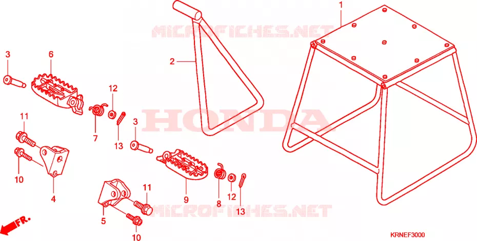 BEQUILLE - REPOSE PIEDS Honda MOTO 250 CRF 2010  CRF250RA